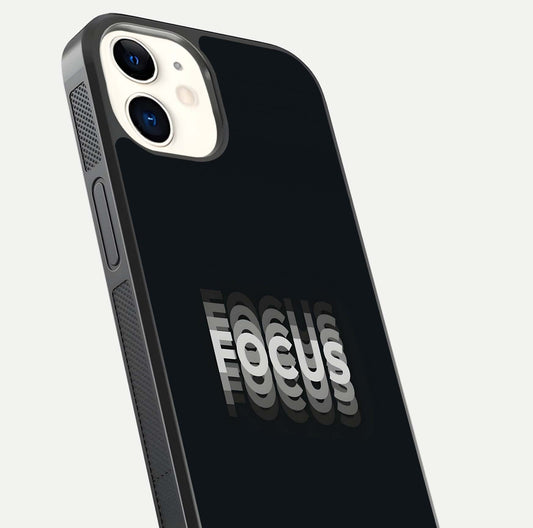 Mono Focus Vision Glass Case for iPhone 12 Mini close-up angled shot highlighting minimal contrast and reflection