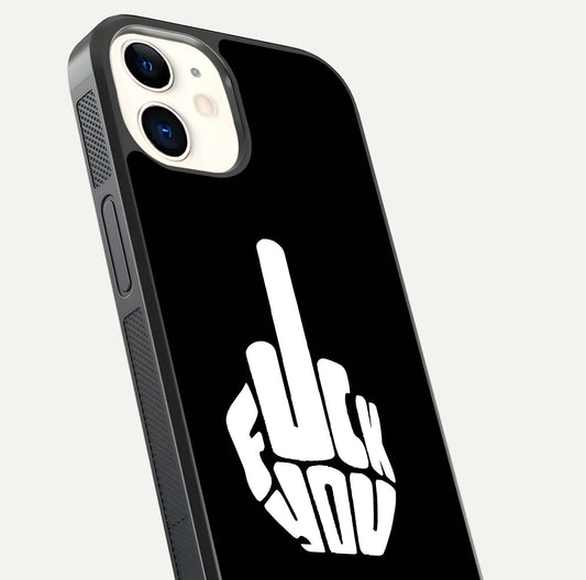 Rebel Mode On Glass Case for iphone-12 close-up angled shot highlighting reflective text and sharp design