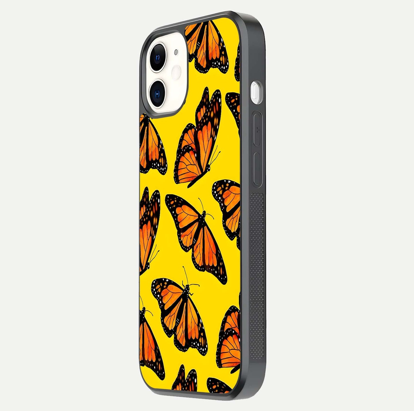 Golden Wing Flight Glass Case for iPhone 12 Mini side-angle image showing polished surface and golden gradient