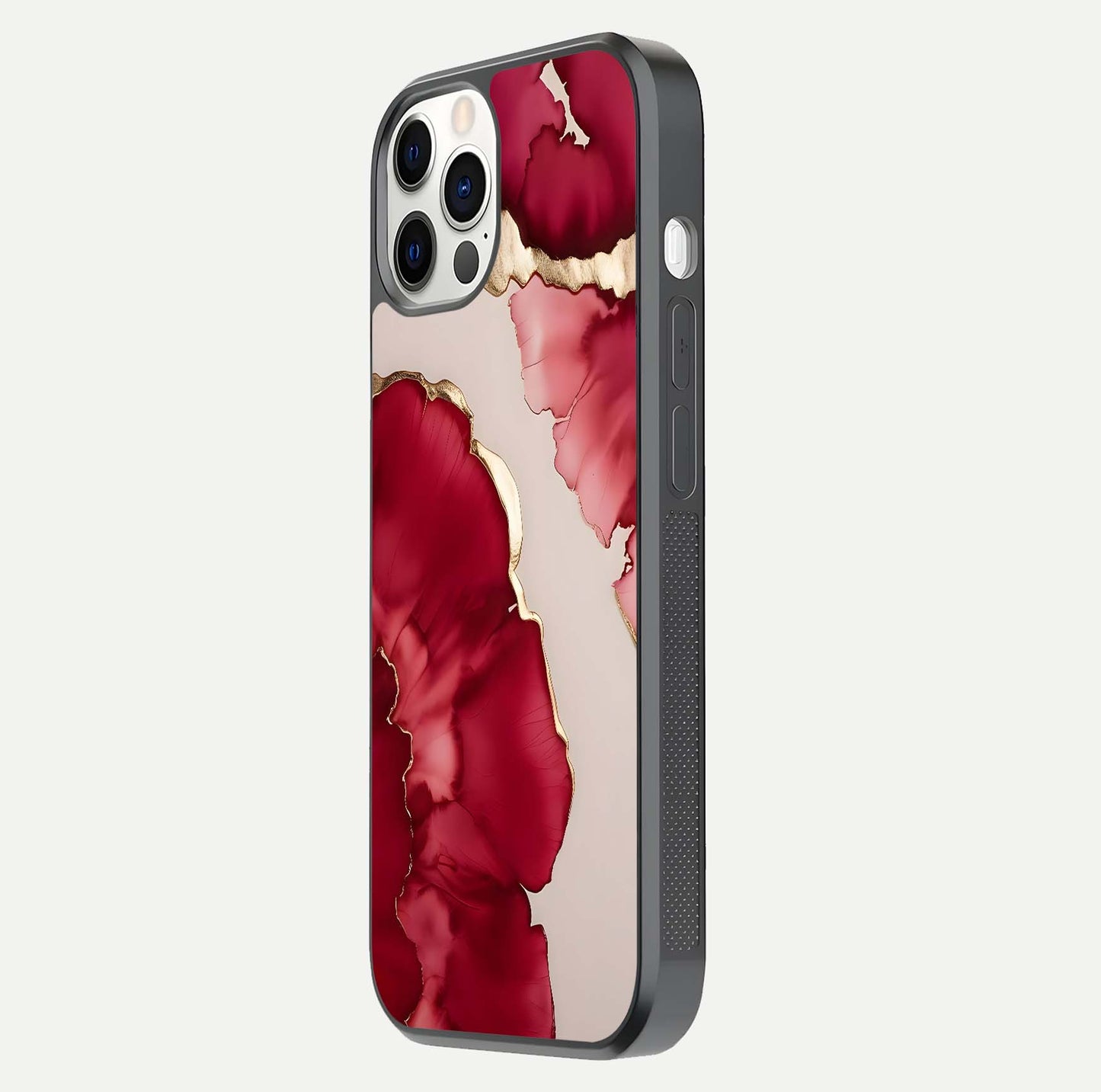 Pink & White Marble Glass Case For iPhone 12 Pro