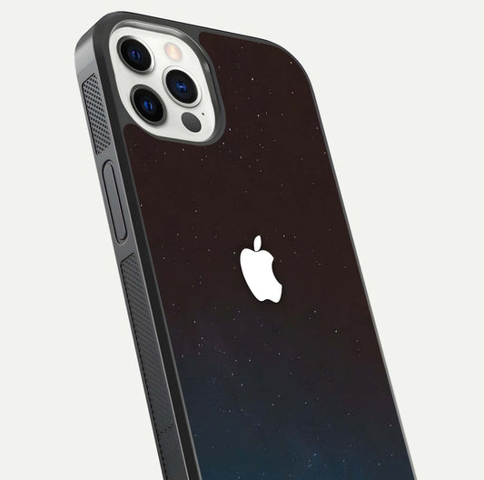 Green Emerald Apple Logo Glass Case for iPhone 12 Pro close-up angled shot showing color depth and reflection clarity