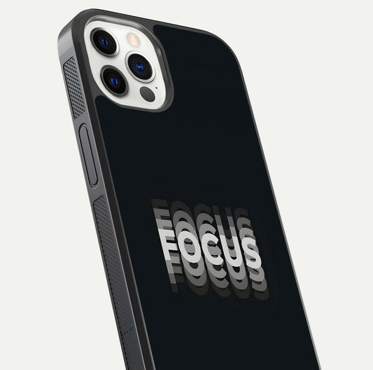 Mono Focus Vision Glass Case for iPhone 12 Mini close-up angled shot highlighting minimal contrast and reflection