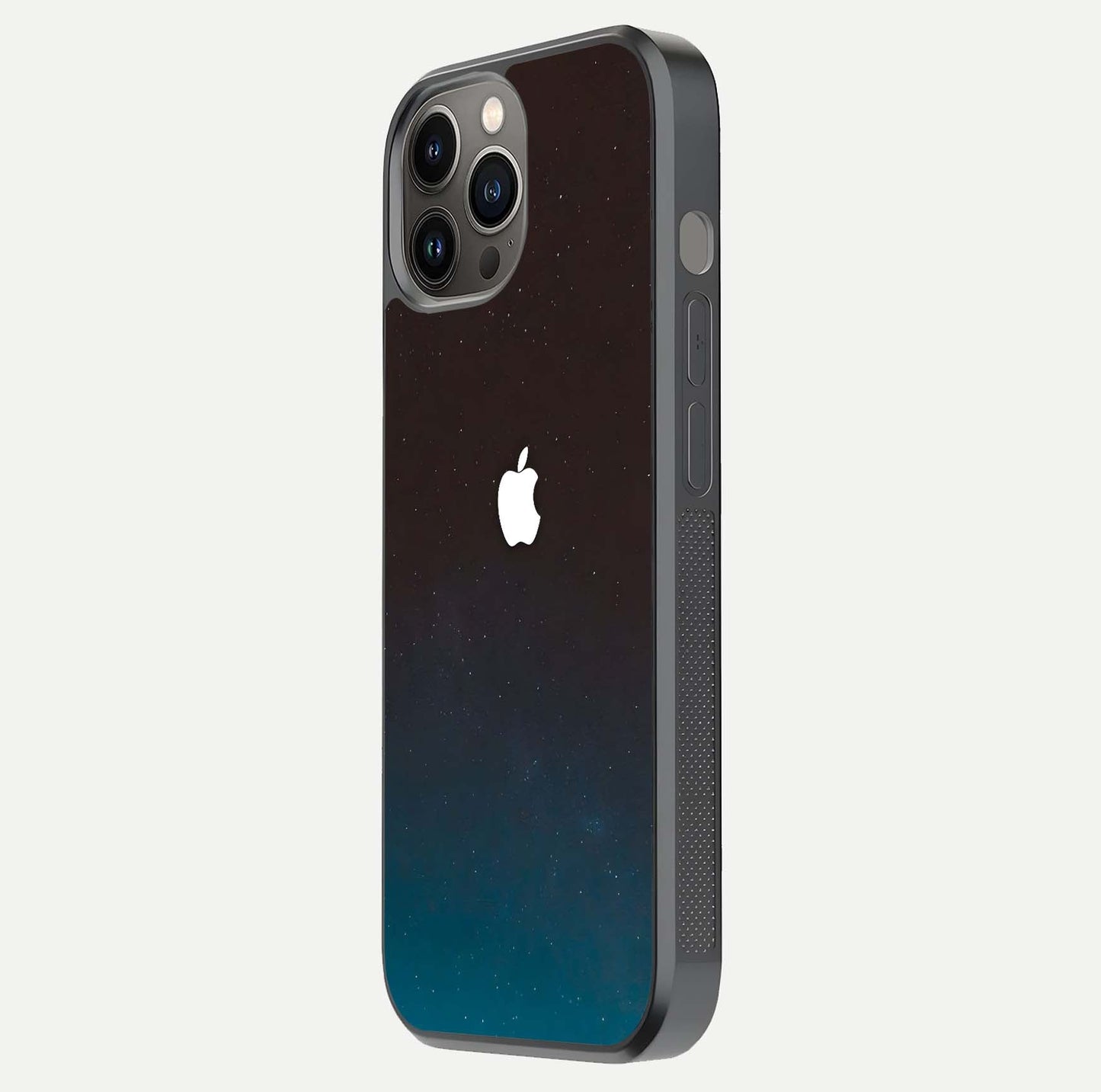 Green Emerald Apple Logo Glass Case for iPhone 12 Pro Max side-angle image showing reflection polish and rich emerald hue