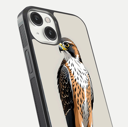Clever Eagle Glass Case for iPhone 13 Mini close-up highlighting eagle detail and HD reflection