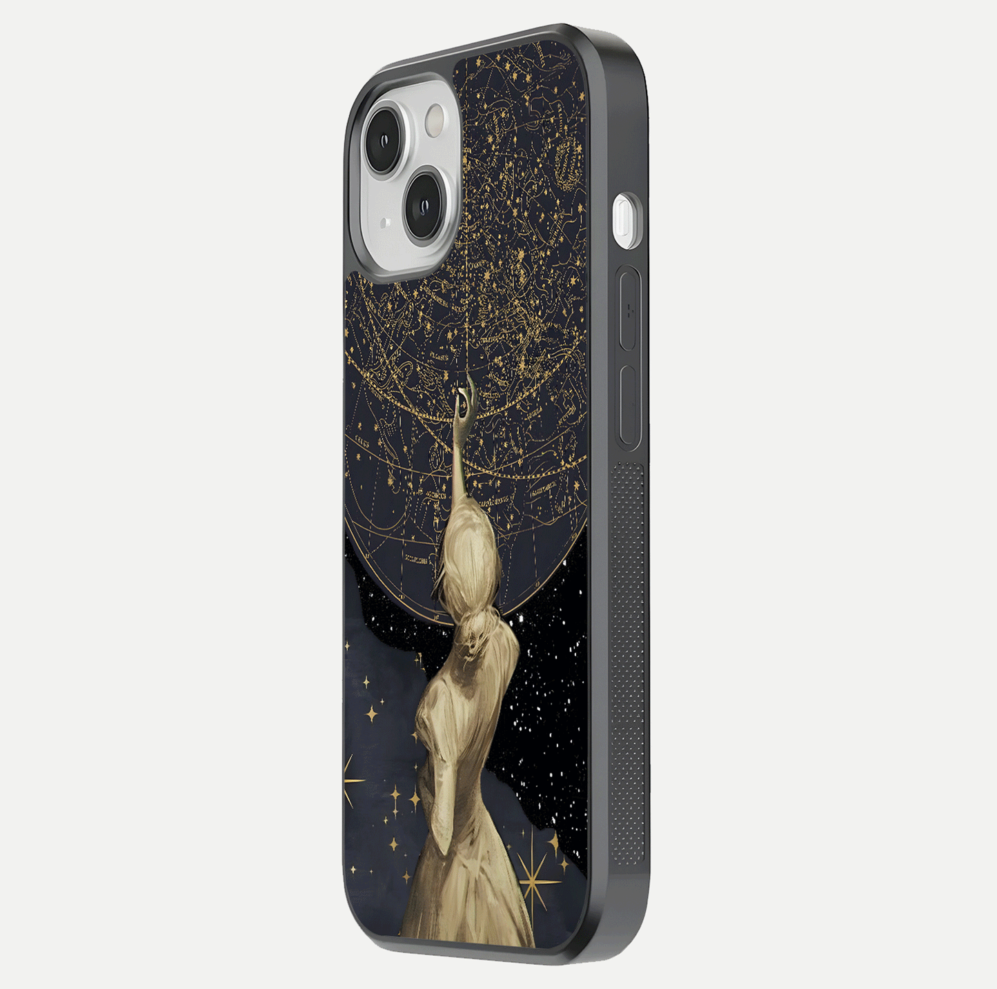 Taylor Swift Girl Glass Case for iPhone 13 Mini side-angle image showing glossy surface and color tone