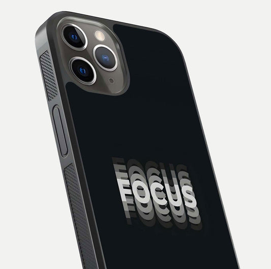 Mono Focus Vision Glass Case for iPhone 13 Pro close-up angled shot highlighting minimal contrast and reflection