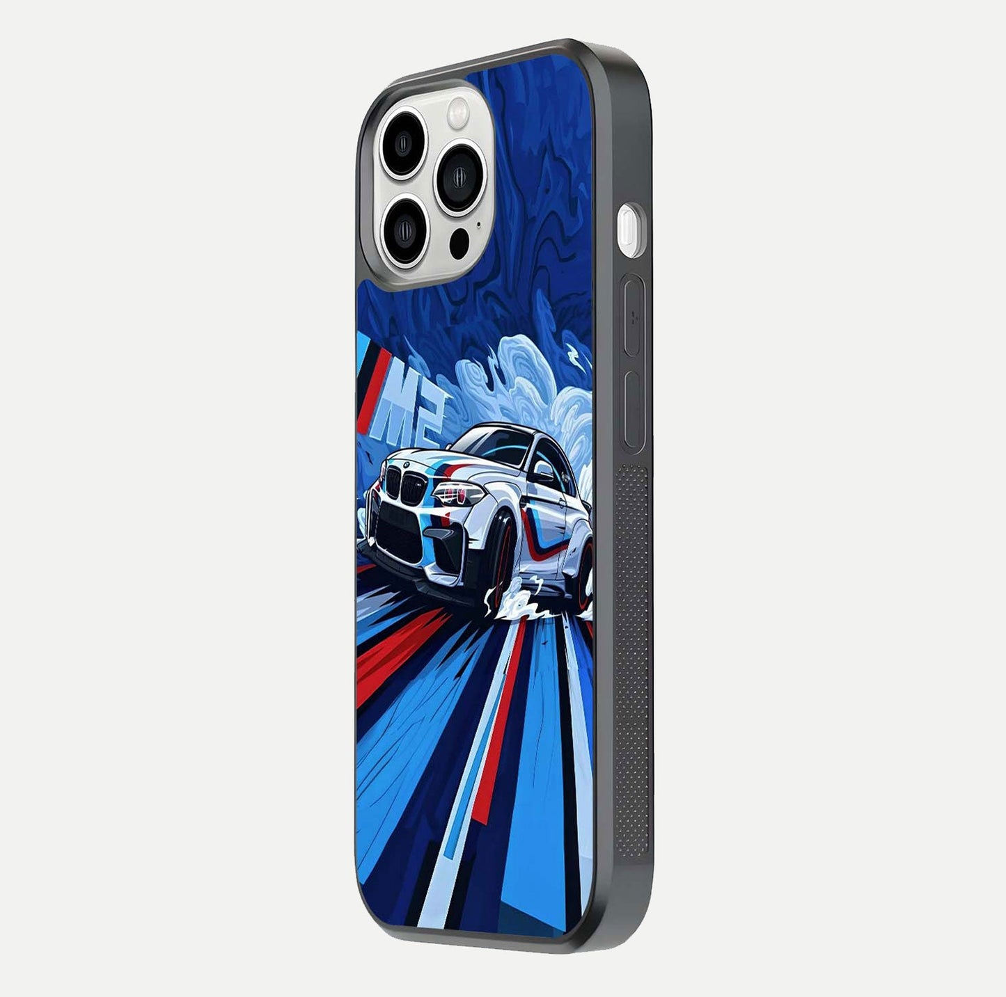 Drift Power Rush Glass Case for iPhone 13 Pro Max side-angle image capturing reflection glow and smooth curve