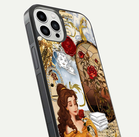 Golden Dream Belle Glass Case for iPhone 13 Pro Max close-up angled shot showing gradient tones and reflection polish