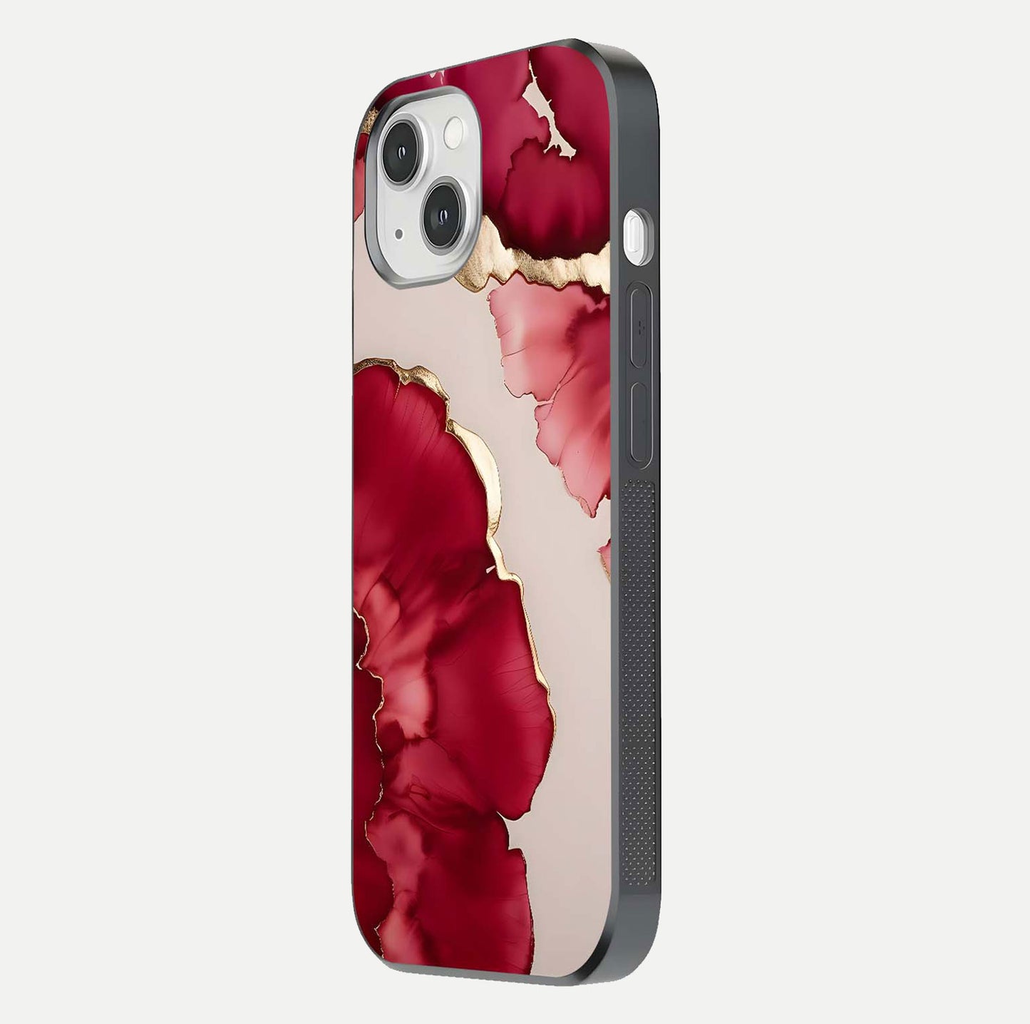 Pink & White Marble Glass Case For iPhone 14