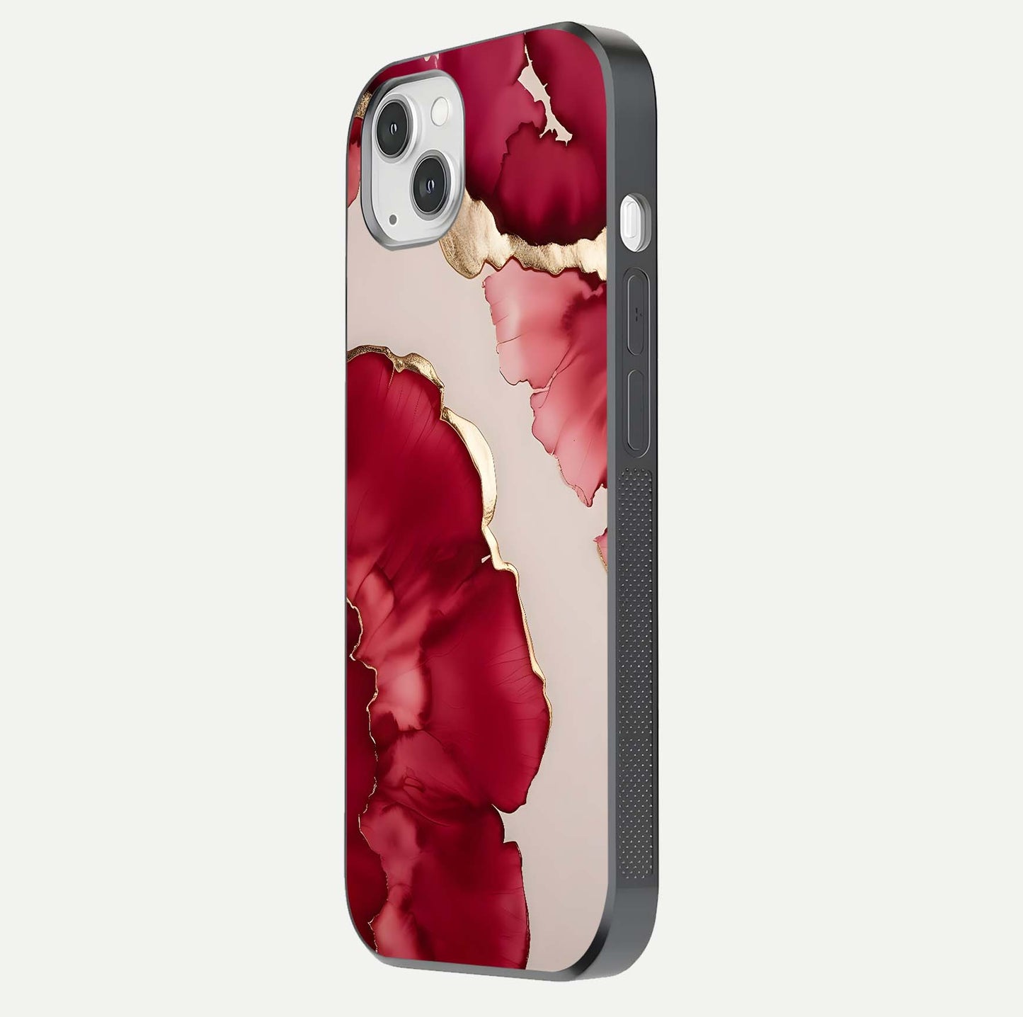 Pink & White Marble Glass Case For iPhone 14 Plus
