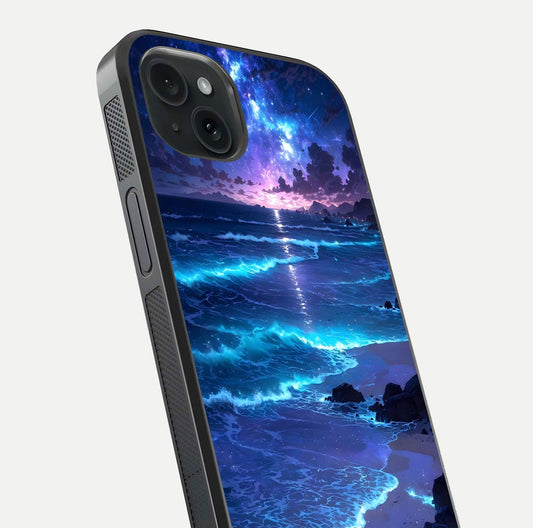 Classic Damn Look Glass Case for iPhone 15 Plus close-up highlighting quote text and reflection shine