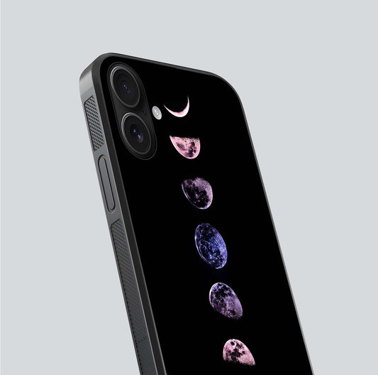 Crimson All Planets Glass Case for iPhone 16 close-up highlighting planet details and reflection polish