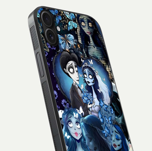 Butterfly Ghost Soul Glass Case for iPhone 16 Plus close-up shot showing ethereal wing patterns and reflection
