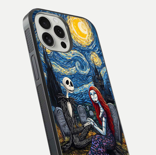 Eternal Night Love Glass Case for iPhone 16 Pro close-up highlighting stars and reflection glow