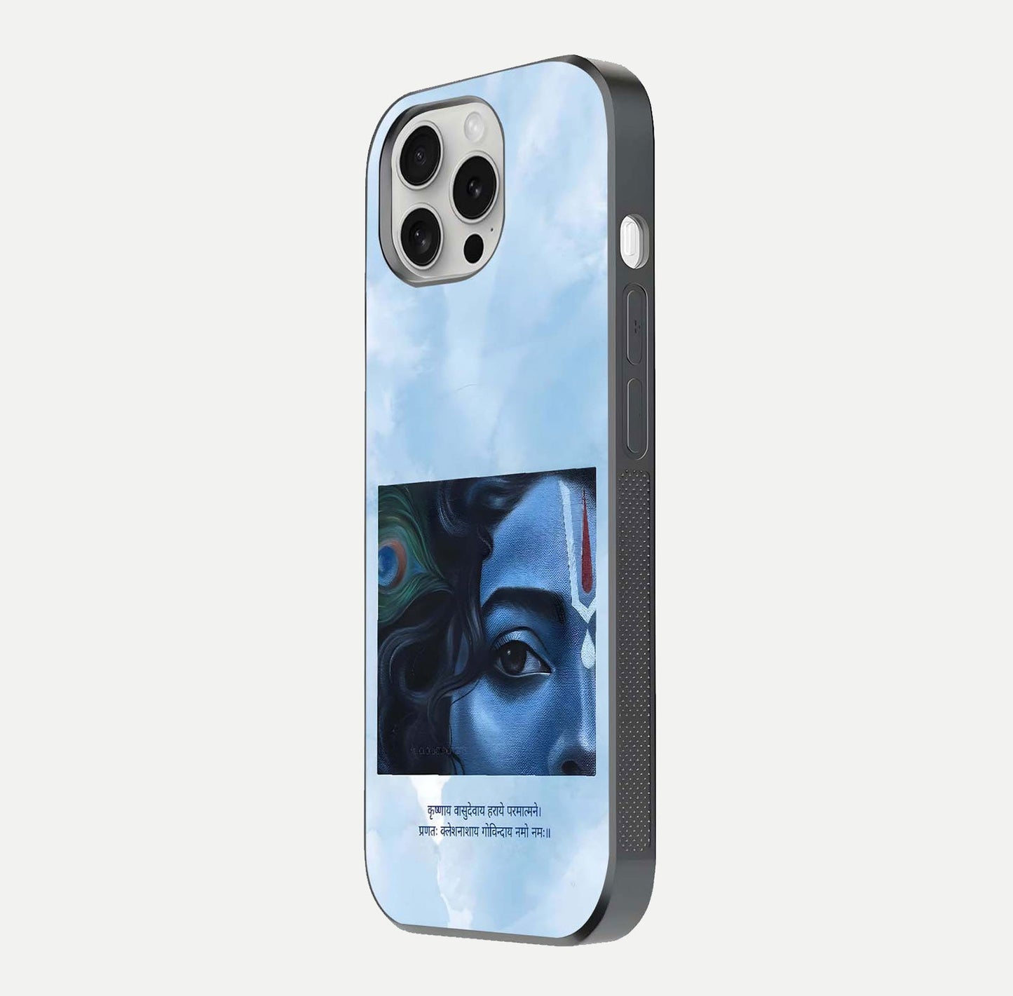 Spring Wing Garden Glass Case for iPhone 16 Pro side-angle image showing shine, color, and pattern depth