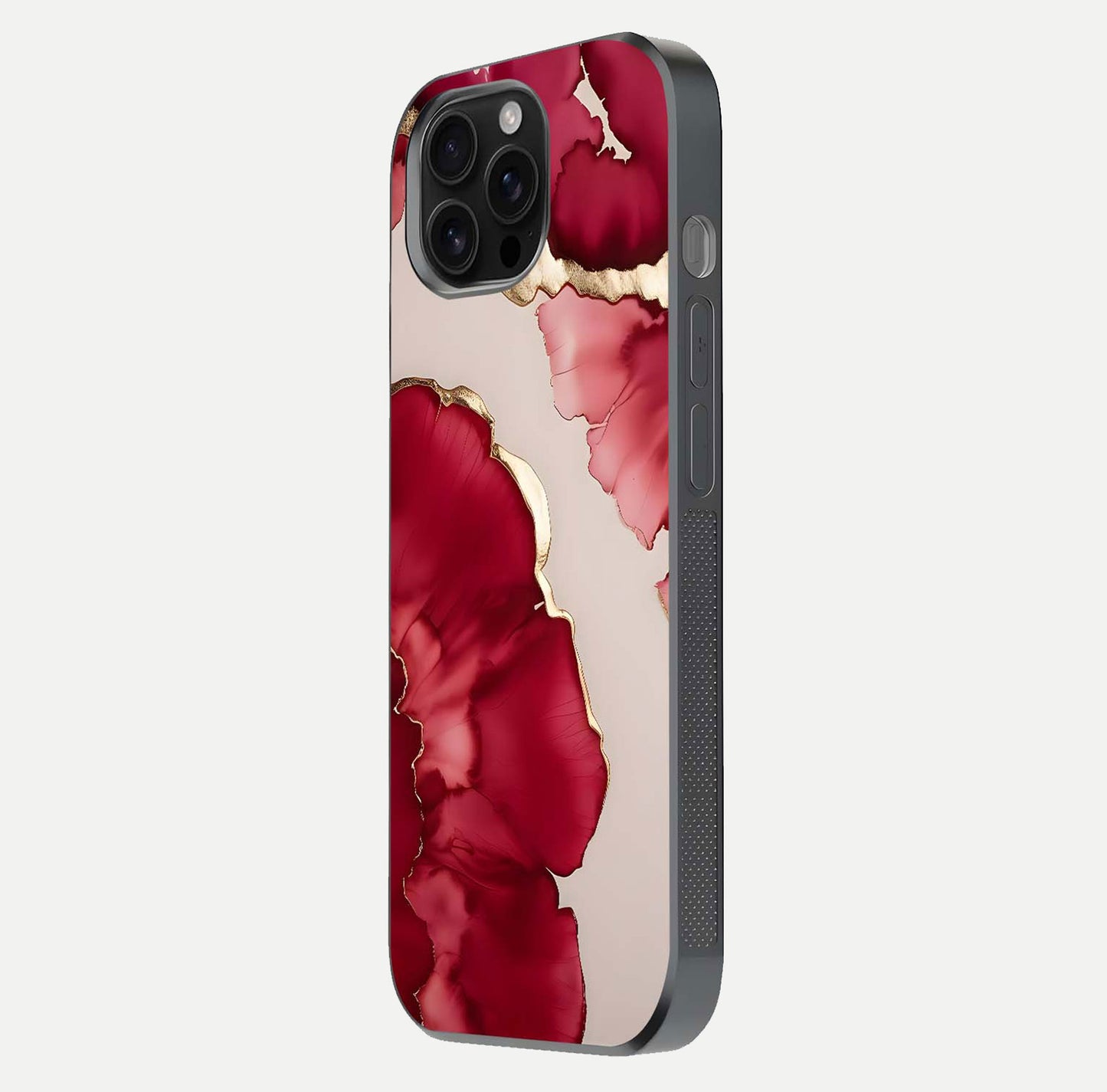 Pink & White Marble Glass Case For iPhone 16 Pro Max