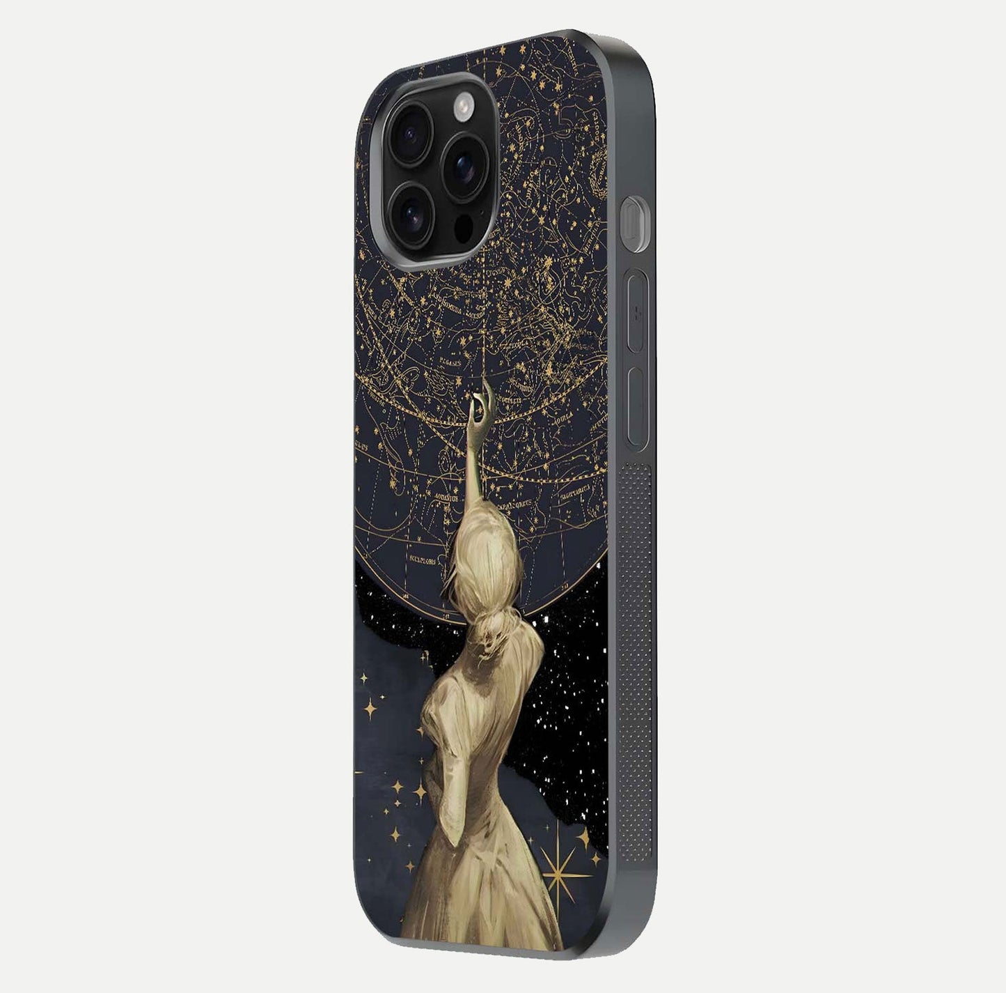 Taylor Swift Girl Glass Case for iPhone 16 Pro Max side-angle image showing glossy surface and color tone