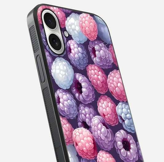 Berry Candy Pop Glass Case for iPhone 17 close-up shot revealing candy-style texture and reflective surface