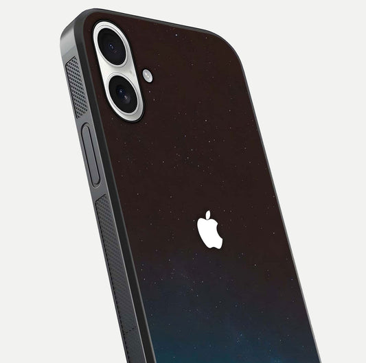 Green Emerald Apple Logo Glass Case for iPhone 17 close-up angled shot showing color depth and reflection clarity