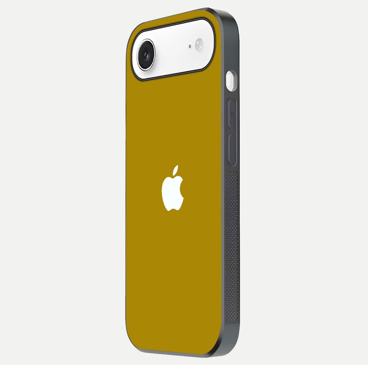 Golden Luxe Aura Glass Case for iPhone Air side-angle image showing reflection clarity and aura glow