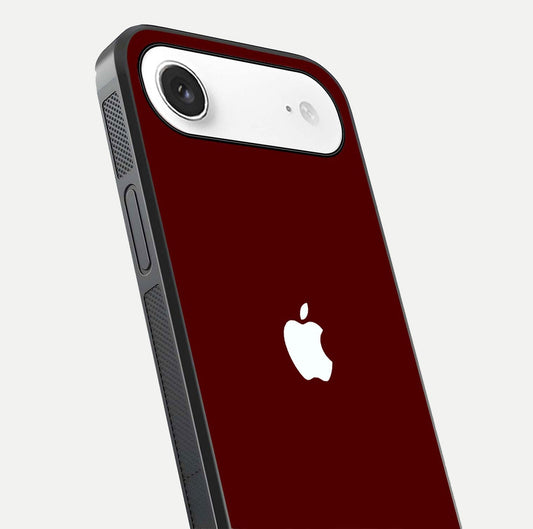 Apple Crimson Core Glass Case for iPhone Air close-up angle showing deep crimson tone and HD glass reflection