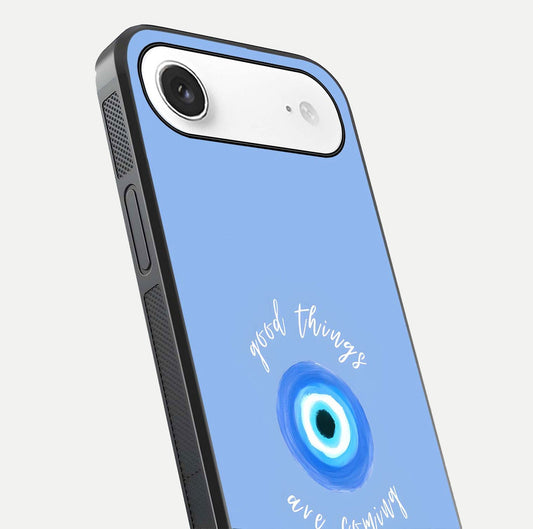 Bright Future Ahead Glass Case for iPhone Air close-up image highlighting bold quote text and HD reflection