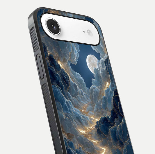 Celestial Cloud Road Glass Case for iPhone Air close-up view showing road gradient and cloud reflection shine