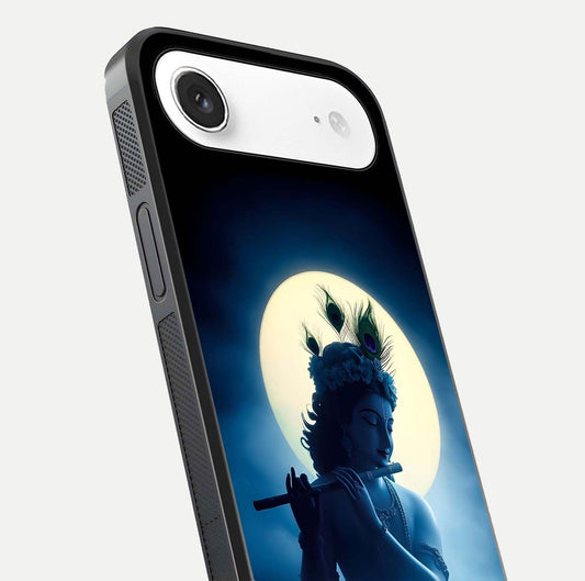 Divine Moon Flute Glass Case for iPhone Air close-up highlighting flute detail and reflection shine