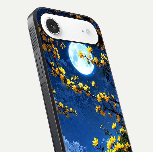 Golden Night Glow Glass Case for iPhone Air close-up angled shot showing shimmer texture and light reflection