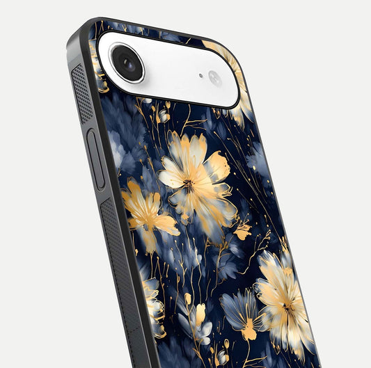 Royal Petal Dream Glass Case for iPhone Air close-up angled shot highlighting petal texture and reflection depth