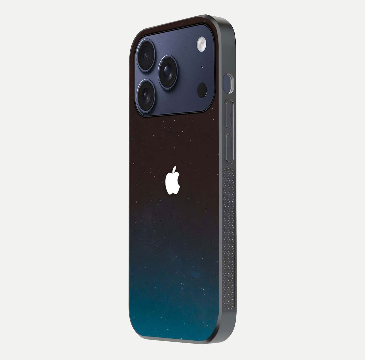 Green Emerald Apple Logo Glass Case for iPhone 17 Pro side-angle image showing reflection polish and rich emerald hue