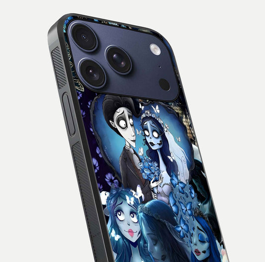 Butterfly Ghost Soul Glass Case for iPhone 17 Pro close-up shot showing ethereal wing patterns and reflection