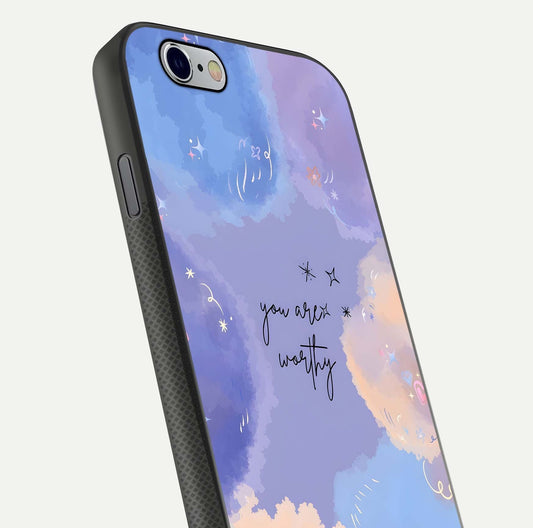 Celestial Cloud Magic Glass Case for iPhone 16 Pro close-up highlighting smooth gradient and gloss surface