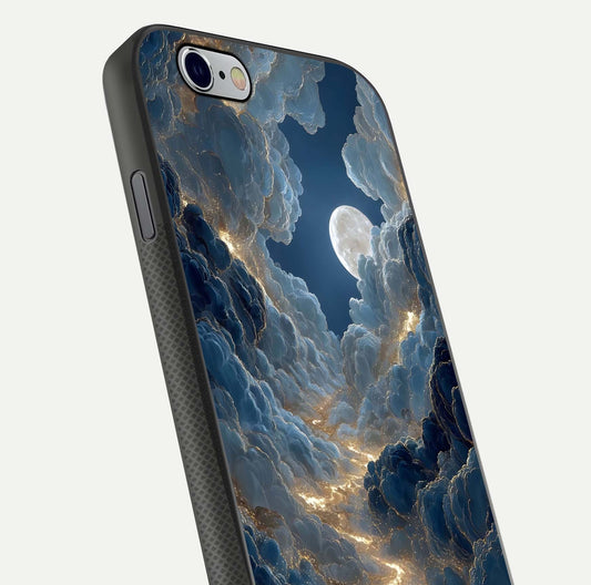 Celestial Cloud Road Glass Case for iPhone 16 Pro close-up view showing road gradient and cloud reflection shine