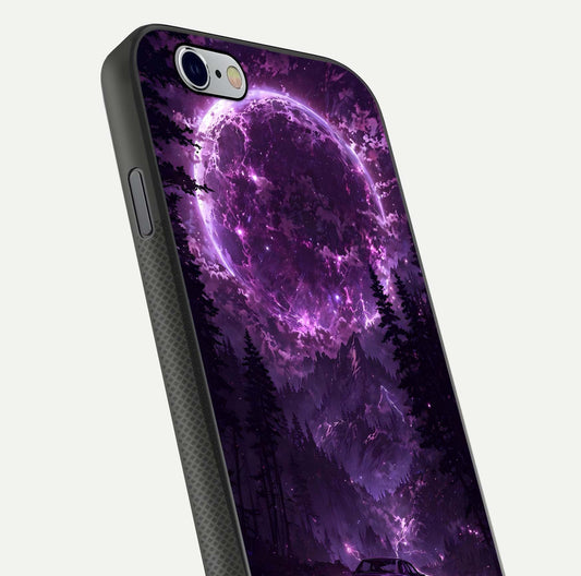 Eternal Cosmic Drive Glass Case for iPhone 16 Pro close-up highlighting cosmic lights and reflection depth
