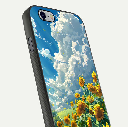 Golden Sun Glory Glass Case for iPhone 16 Pro close-up angled shot showing sunlight reflection and gold detailing