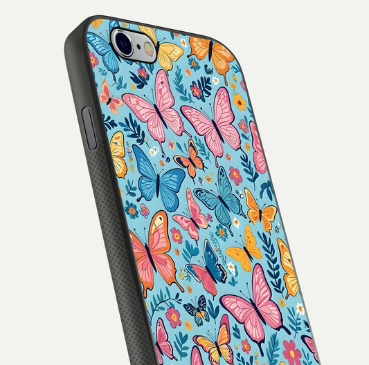 Spring Wing Garden Glass Case for iPhone 16 Pro close-up angled shot highlighting petal details and reflection