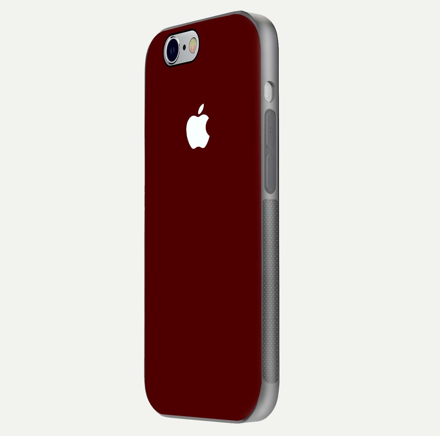 Apple Crimson Core Glass Case for iPhone 16 Pro side-angle shot showing camera bump alignment and glossy shine