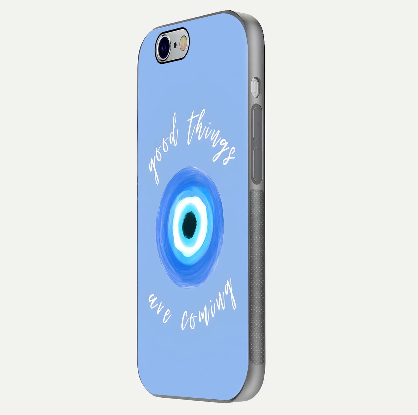 Bright Future Ahead Glass Case for iPhone 16 Pro side-angle image displaying edge smoothness and reflective surface