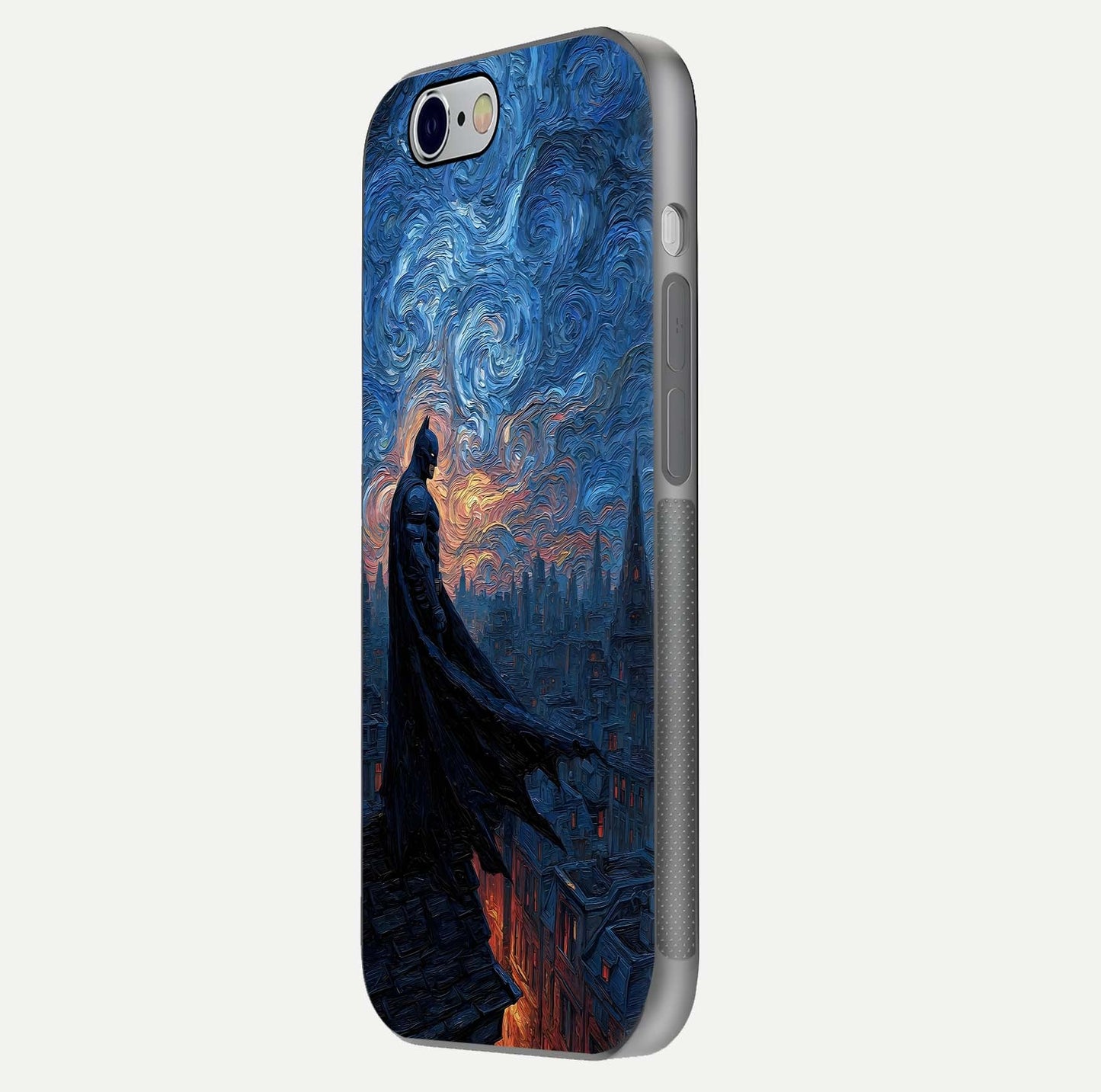 Dark Knight Dusk Glass Case for iPhone 16 Pro side-angle image capturing reflection shine and bold contrast