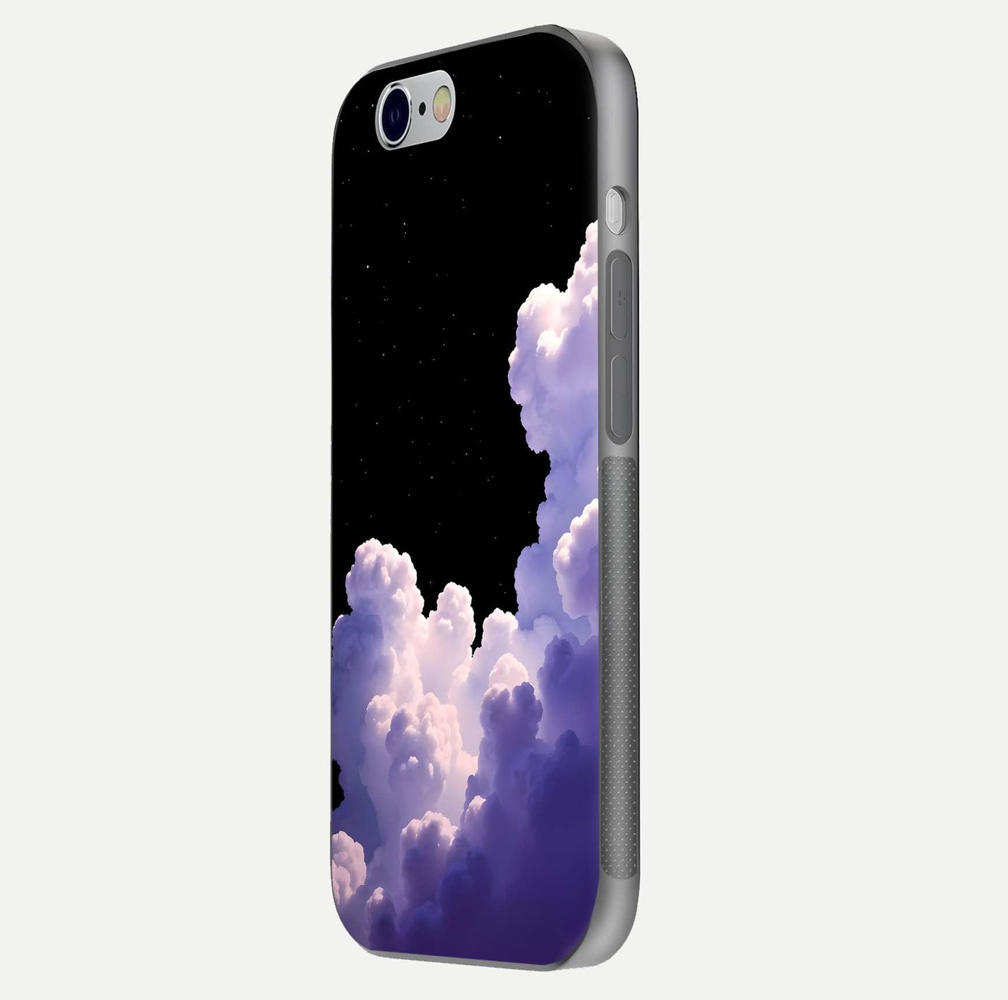 Starlit Night Whispers Glass Case for iPhone 16 Pro side-angle image showing reflection and night pattern shine