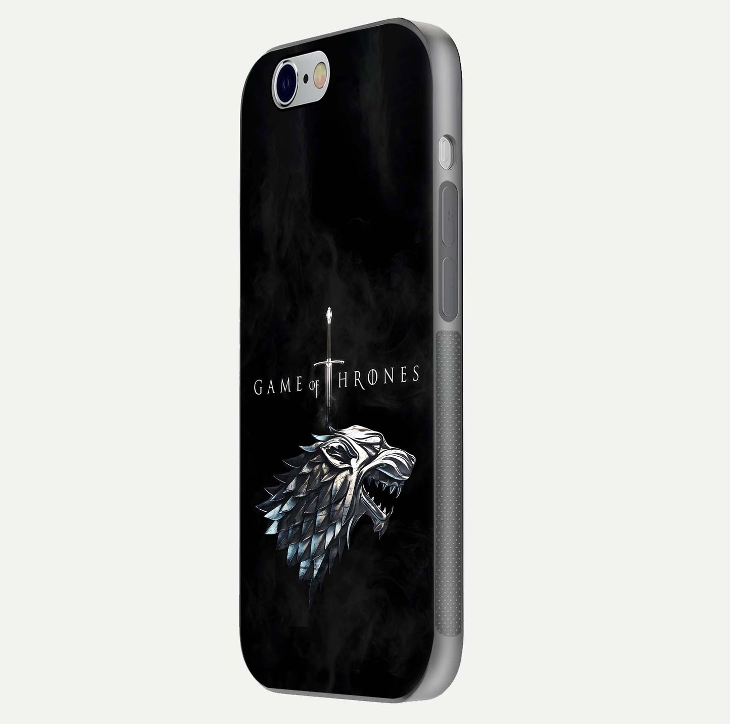 Throne Wolf Legacy Glass Case for iPhone 16 Pro side-angle image showing gloss, texture, and HD print