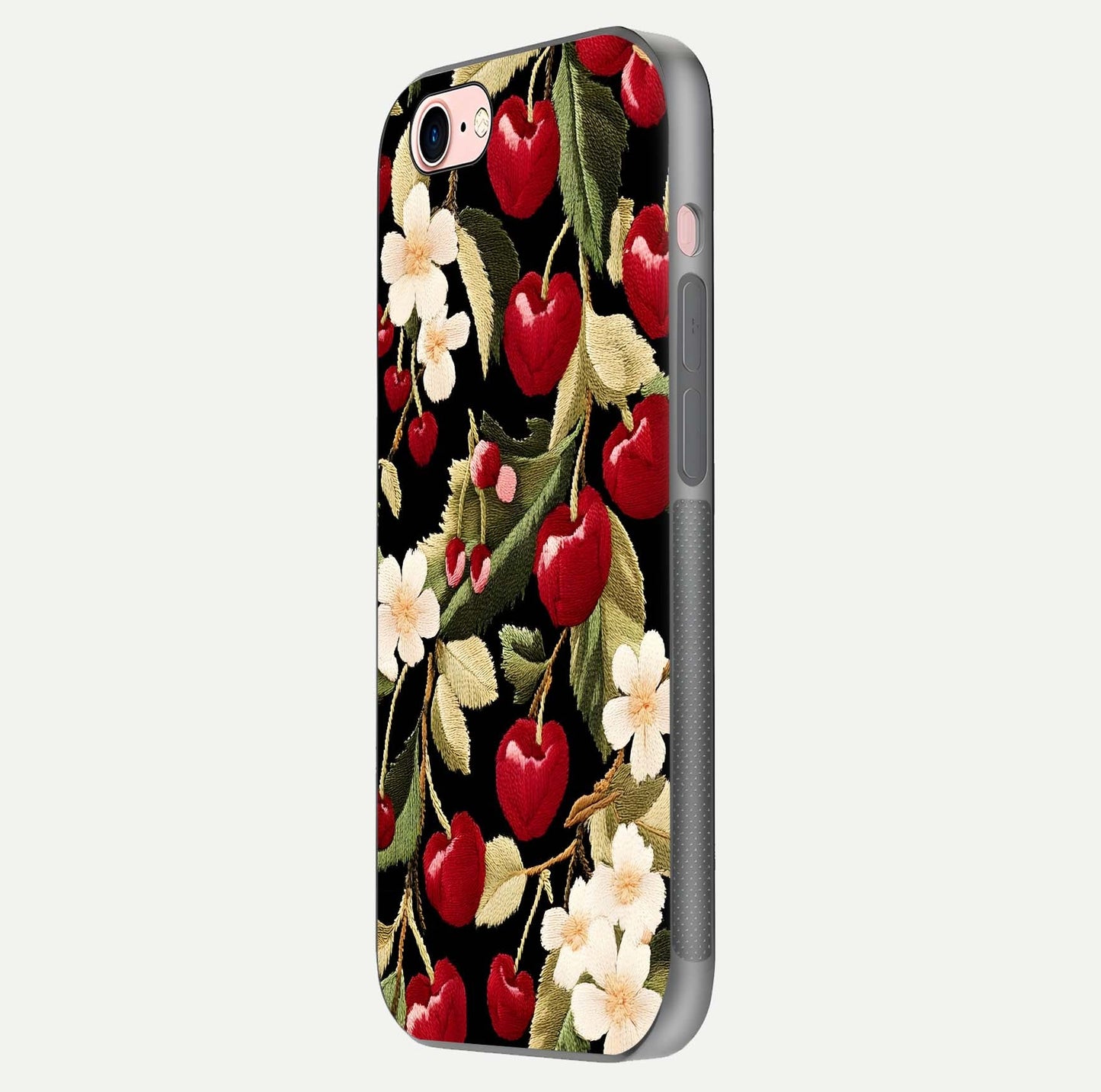 Bloom Thread Art Glass Case for iPhone 6 Plus side-angle image showing texture depth and gloss reflection