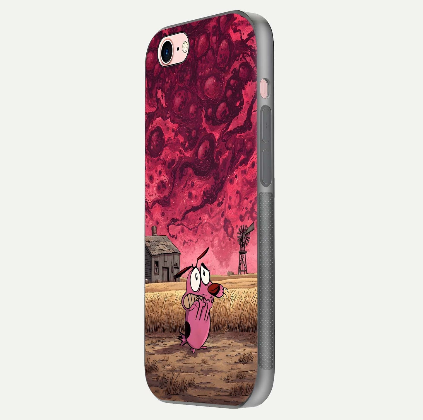 Courage Under Sky Glass Case for iPhone 6 Plus side-angle photo showing gloss tone and curve highlight
