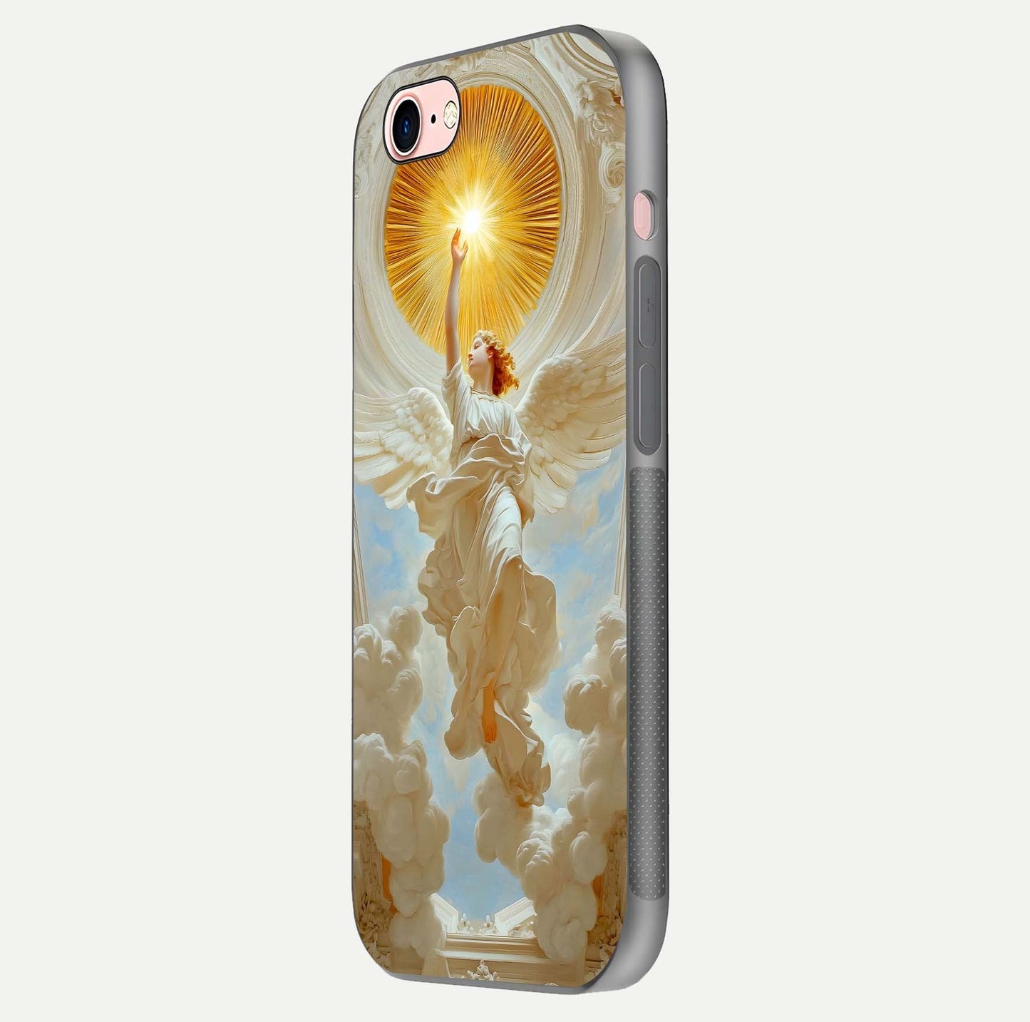 Divine Light Angel Glass Case for iPhone 6 Plus side-angle image capturing reflection shine and edge finish