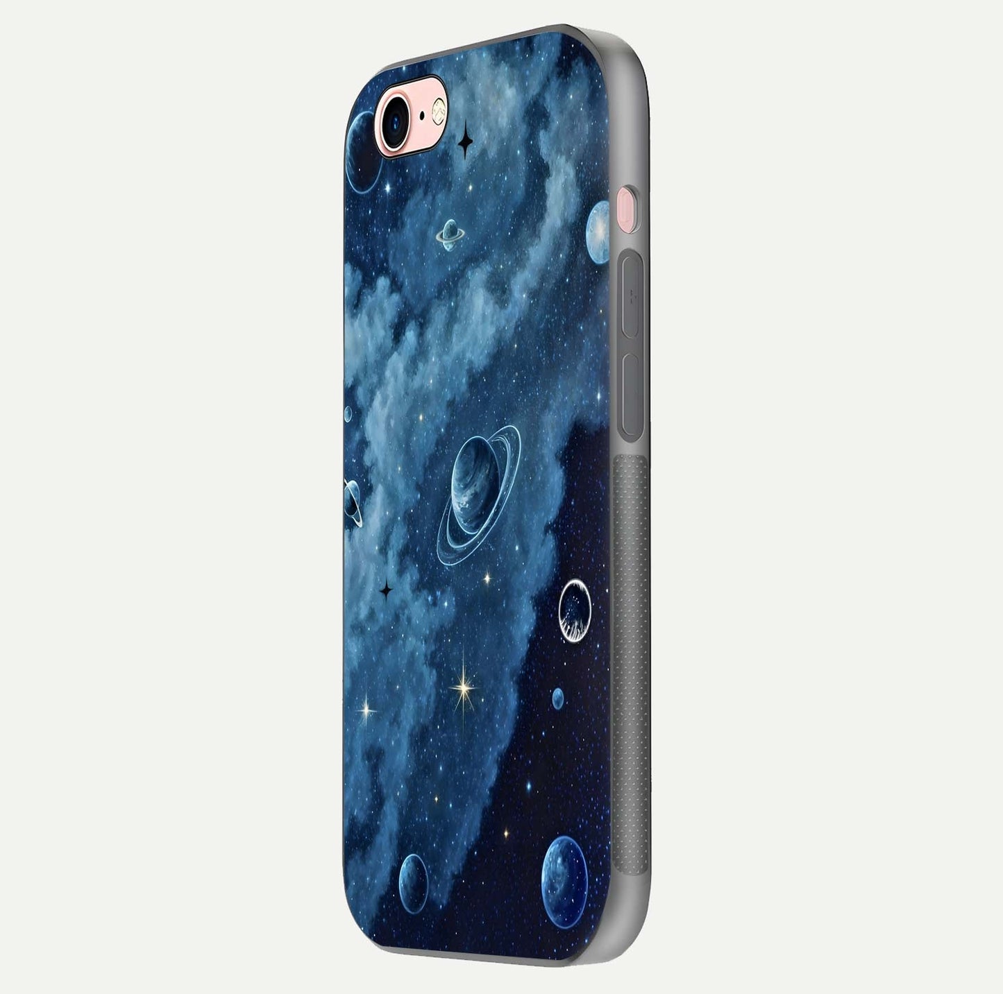 Galaxy Dream Space Glass Case for iPhone 6 Plus side-angle image capturing reflection clarity and galactic texture