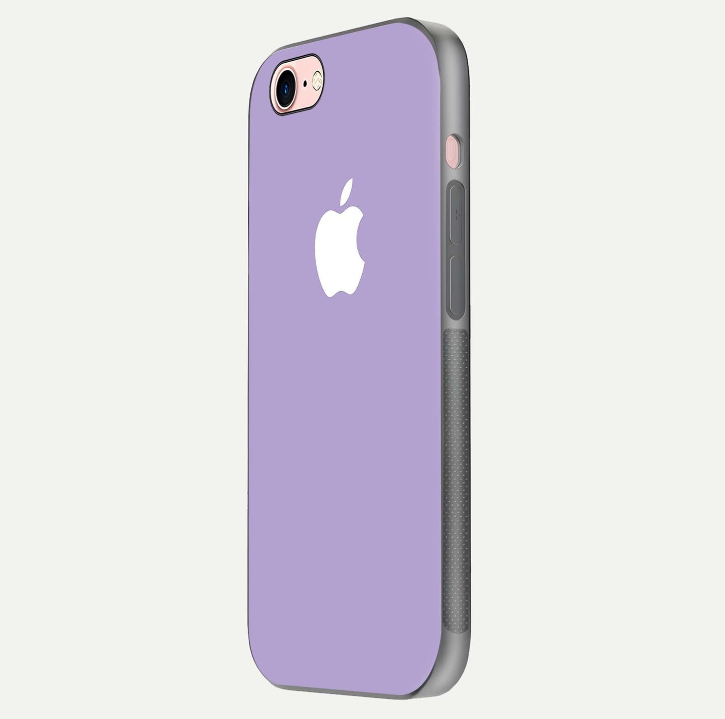 Lavender Soft Minimal Glass Case for iPhone 6 Plus side-angle image showing smooth reflection and minimal look