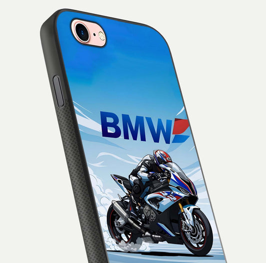 BMW Power Drift Glass Case for iPhone 6 Plus close-up view highlighting motion streaks and gloss shine