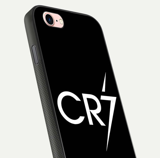 CR7 Elite Strike Glass Case for iPhone 6 Plus close-up highlighting CR7 artwork and shine reflection