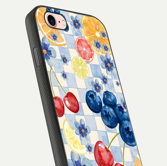 Citrus Bloom Joy Glass Case for iPhone 6 Plus close-up highlighting orange blossoms and reflection detail
